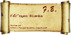 Fényes Bianka névjegykártya