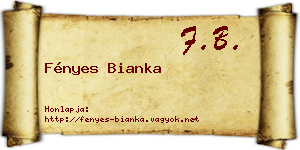 Fényes Bianka névjegykártya